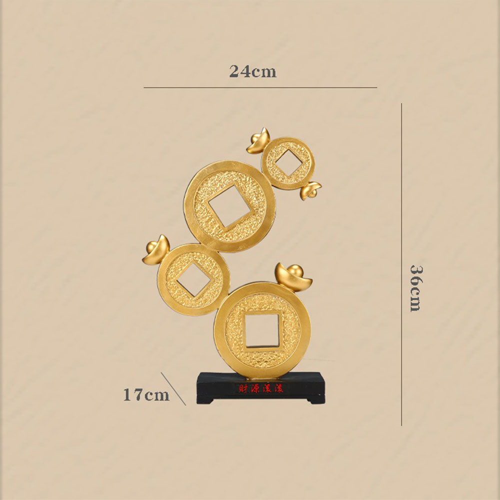 Gold Ingot And Coin Stack Figurine