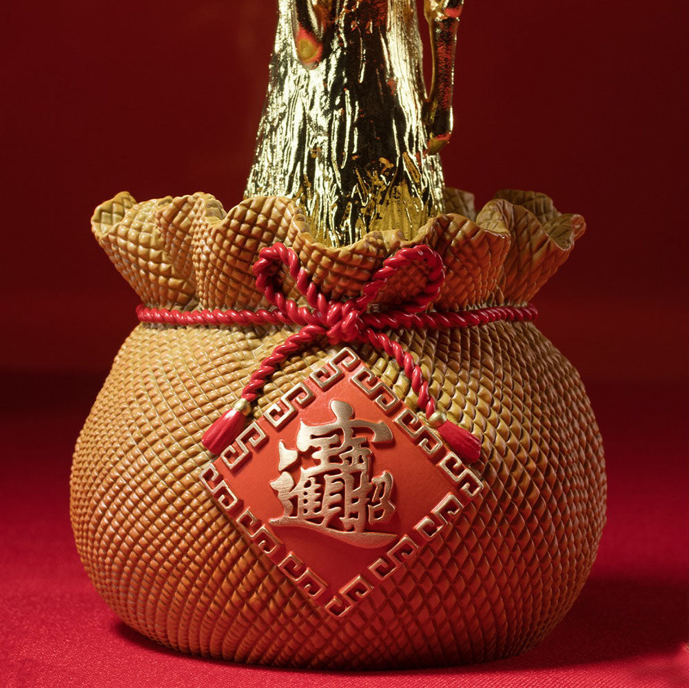 Golden Brass Money Tree With Lucky Bag
