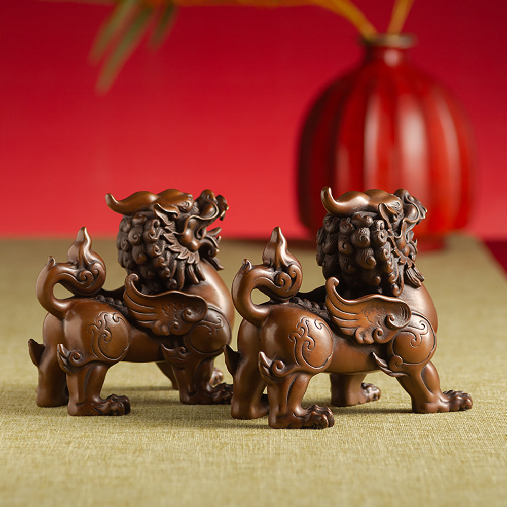 Bronze Pixiu Pair Feng Shui Wealth and Protection Decor