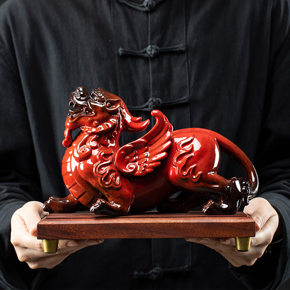 Ceramic Pixiu Pair Feng Shui Decor