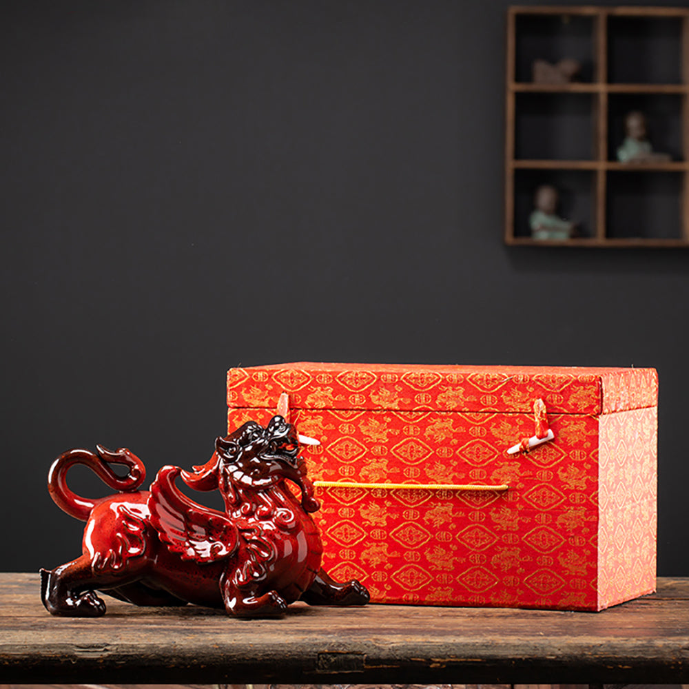 Ceramic Pixiu Pair Feng Shui Decor