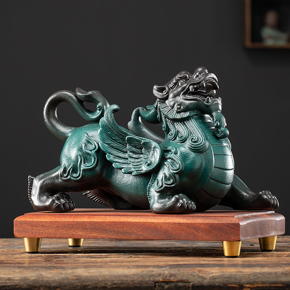 Ceramic Pixiu Pair Feng Shui Decor