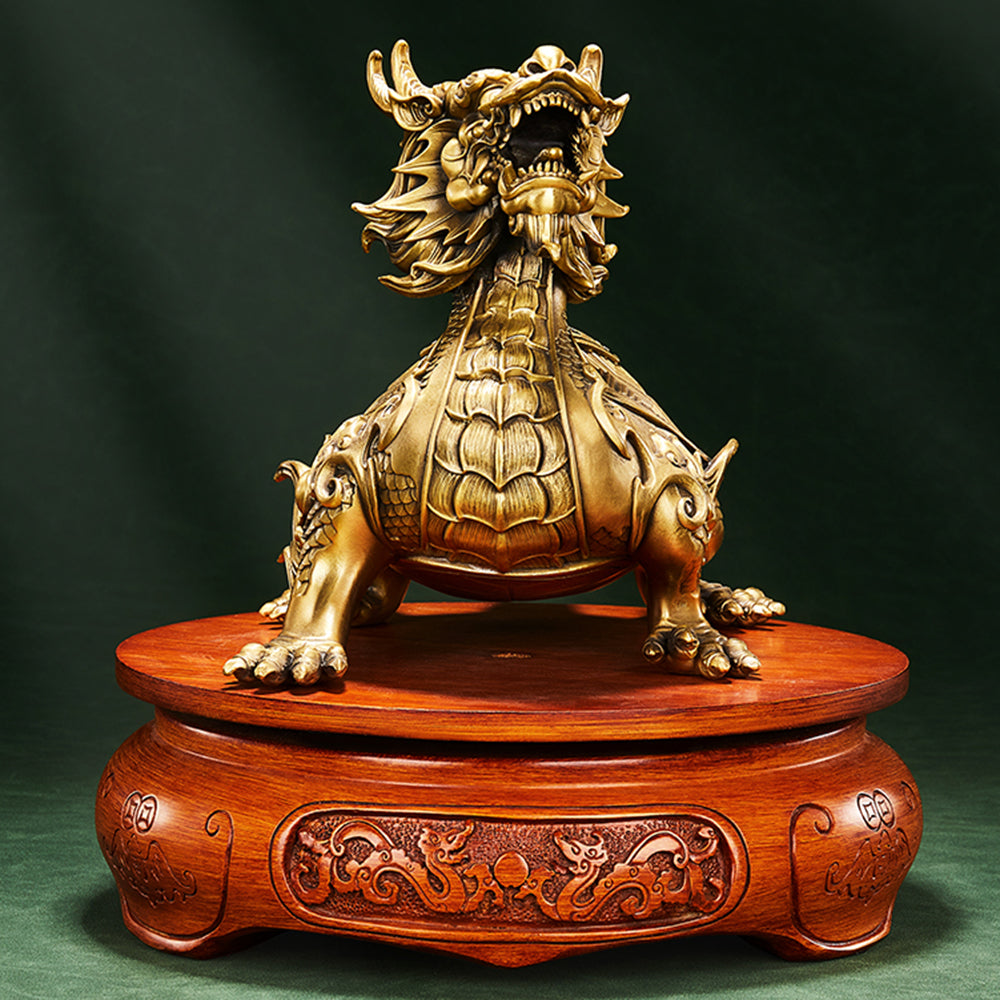 Feng Shui Brass Dragon Turtle