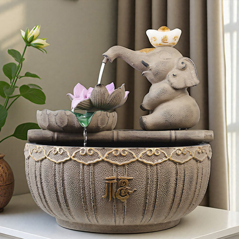 Elephant Ingot Tabletop Water Fountain