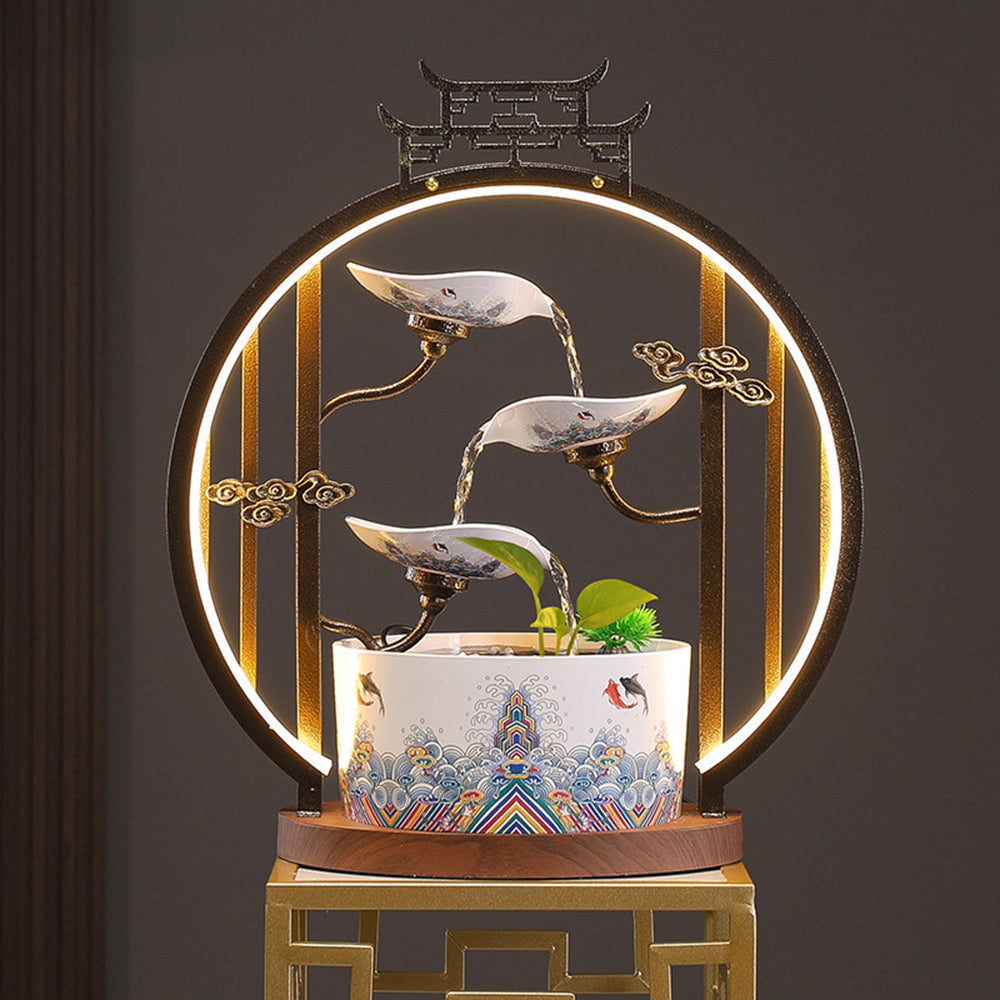 3-Tier Ceramic Tabletop Water Fountain
