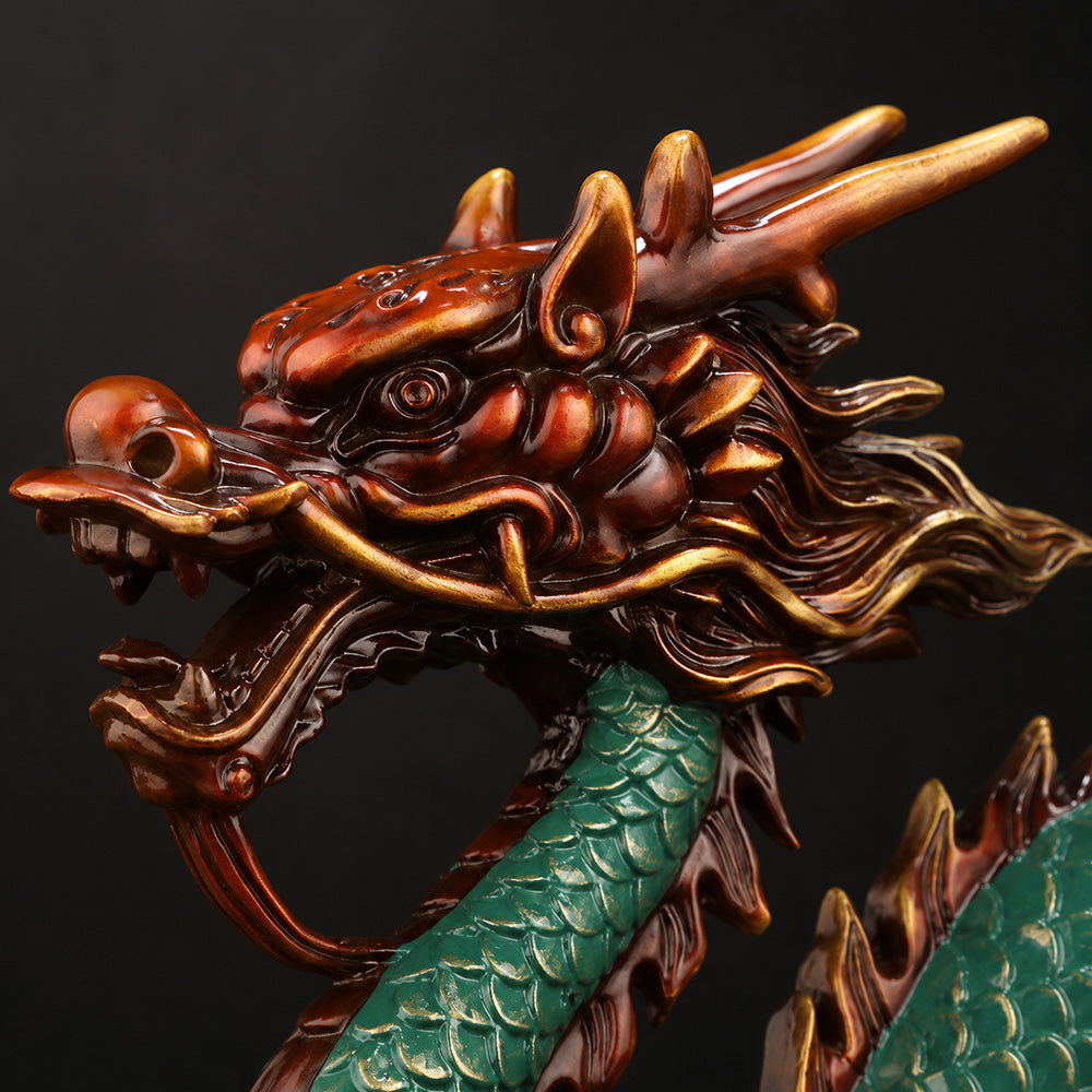 Copper Cloud Dragon Statue