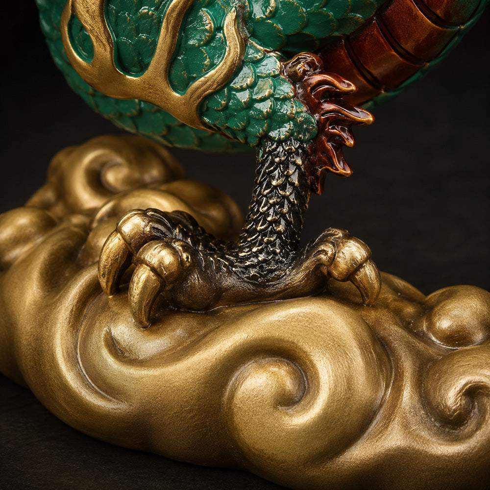 Copper Cloud Dragon Statue
