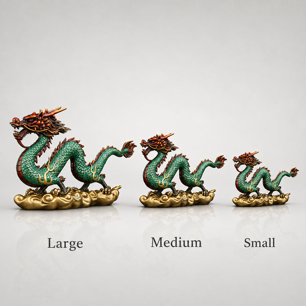 Copper Cloud Dragon Statue