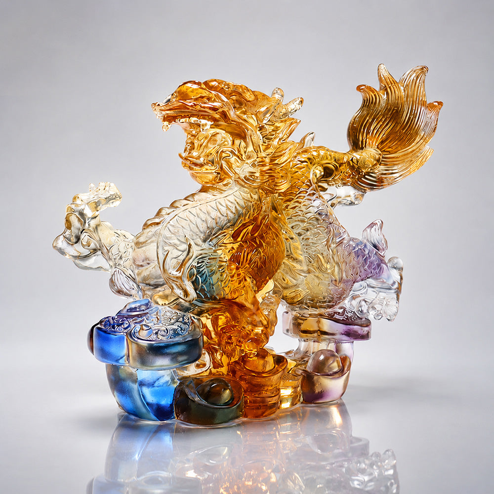 Coloured Glaze Dragon Statue