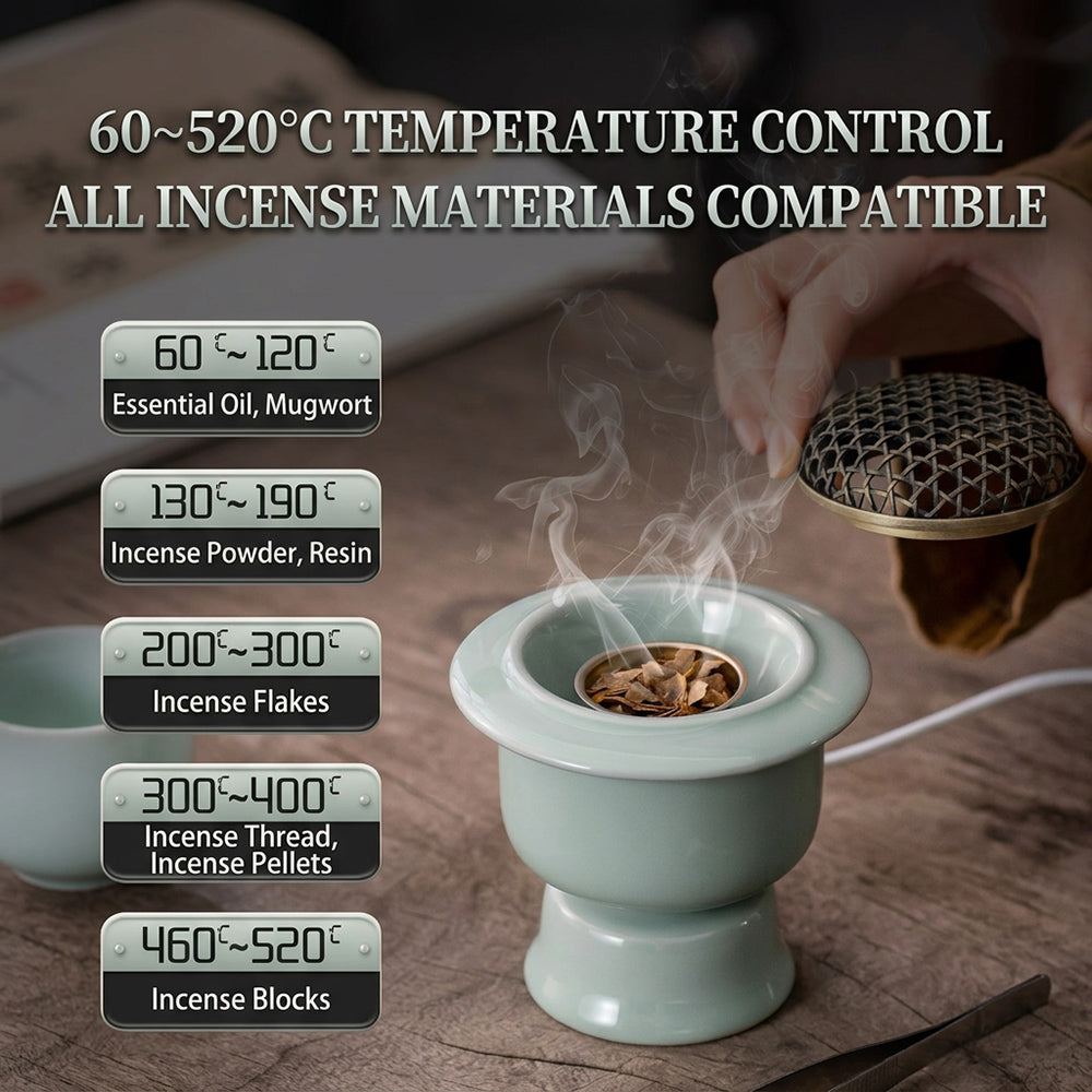 Green Porcelain Electric Incense Burner