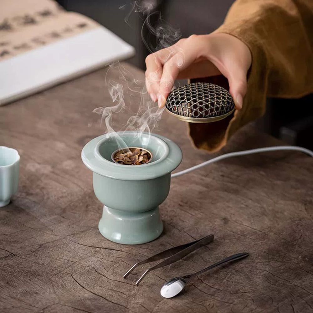 Green Porcelain Electric Incense Burner