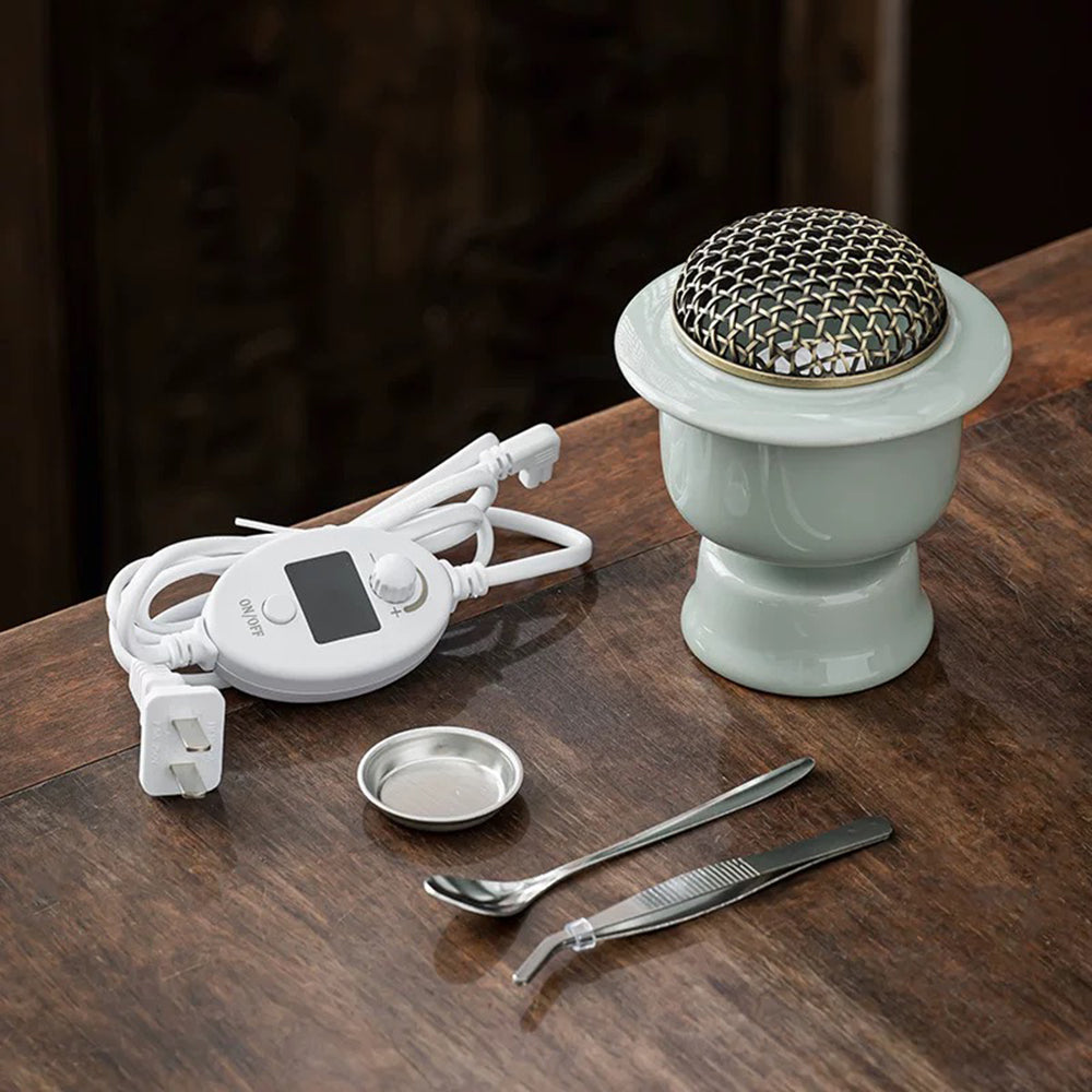 Green Porcelain Electric Incense Burner