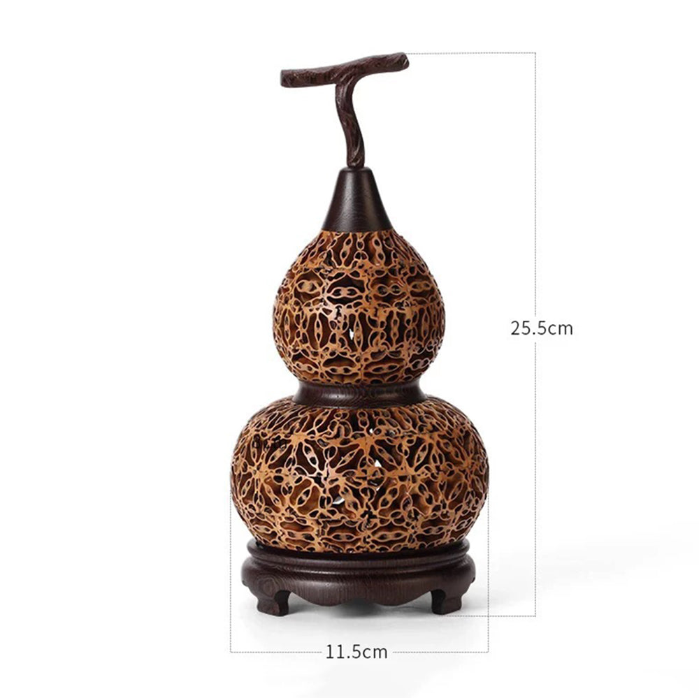 Handmade Wooden Incense Burner in Walnut Gourd Shape
