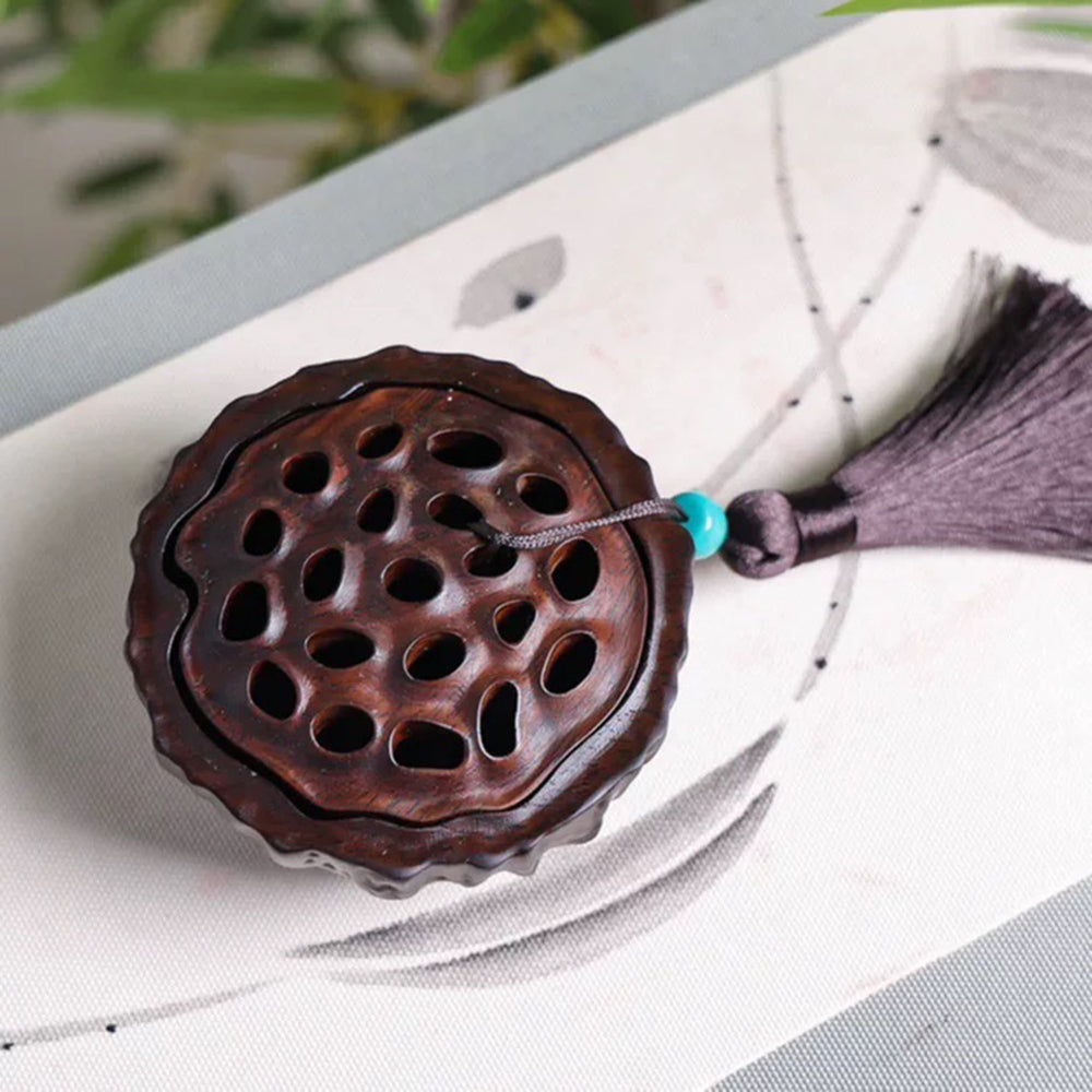 Lotus Seedpot Wooden Incense Burner