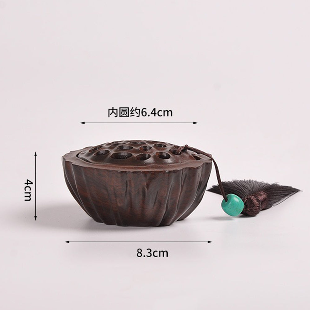 Lotus Seedpot Wooden Incense Burner