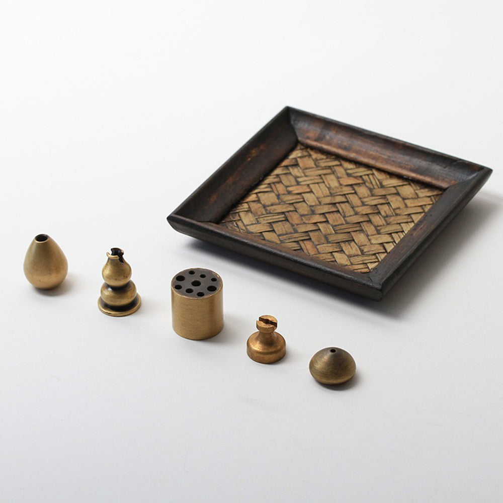 Solid Wood With Handmade Bamboo Incense Holder