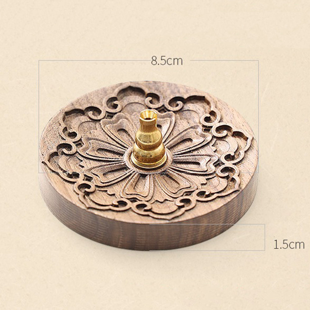 Hibiscus Carving Wooden Incense Holder