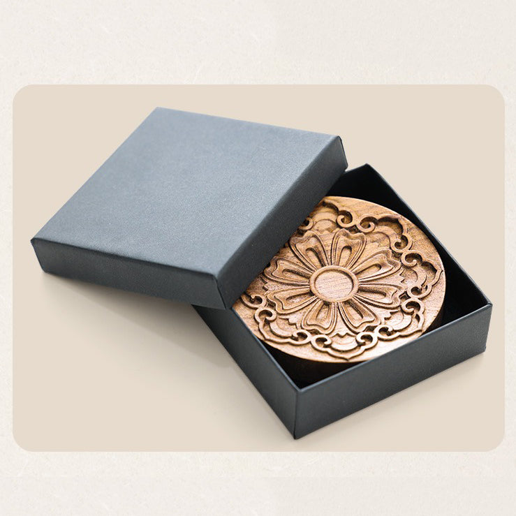Hibiscus Carving Wooden Incense Holder
