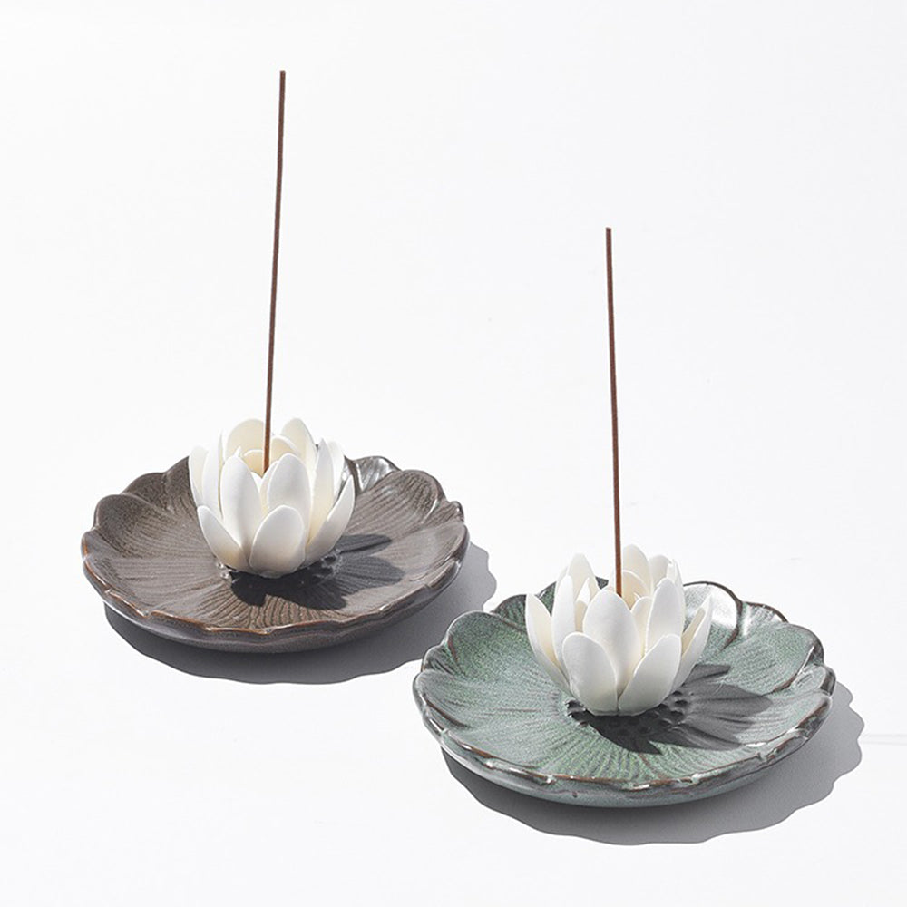 Lotus Ceramic Japanese Incense Holder