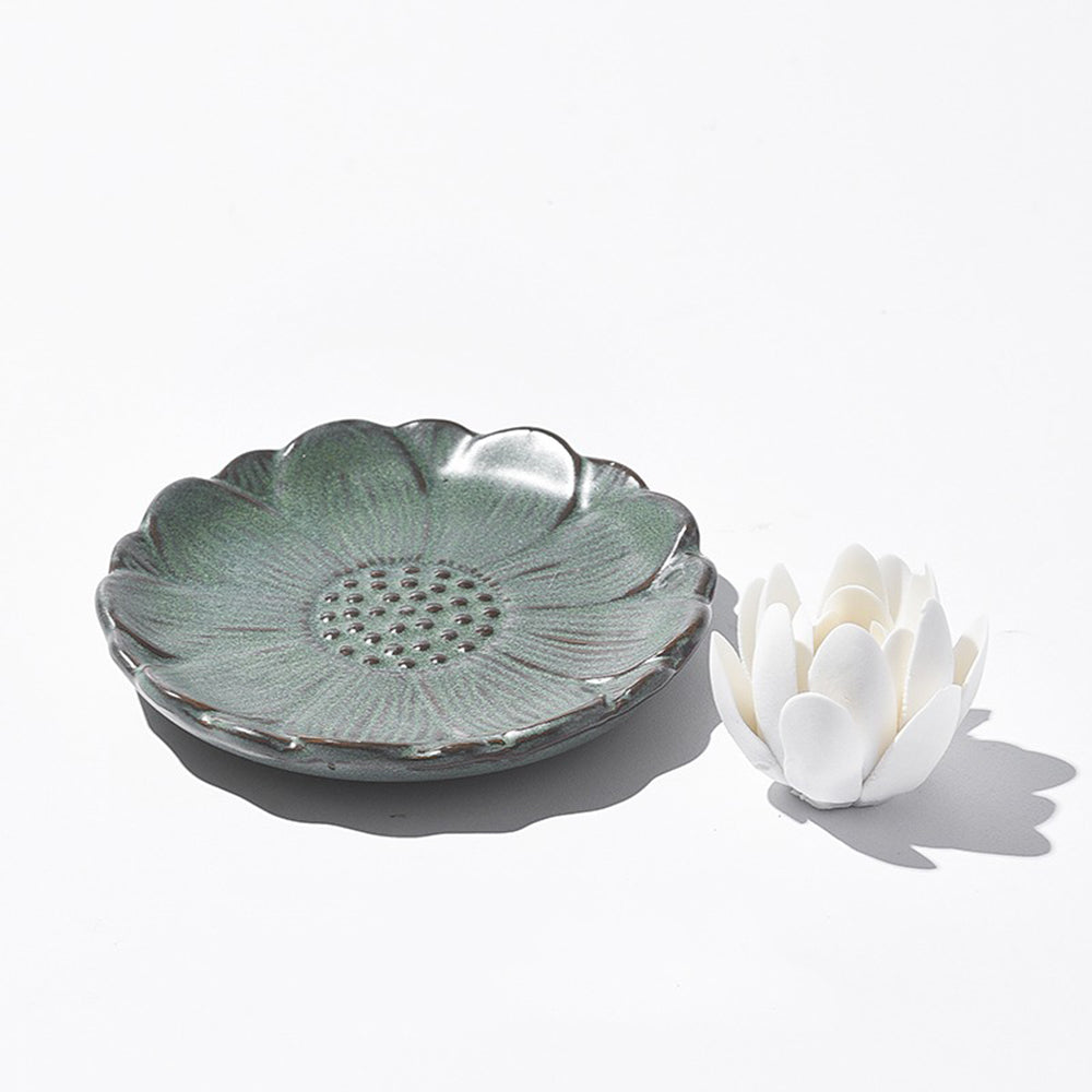 Lotus Ceramic Japanese Incense Holder