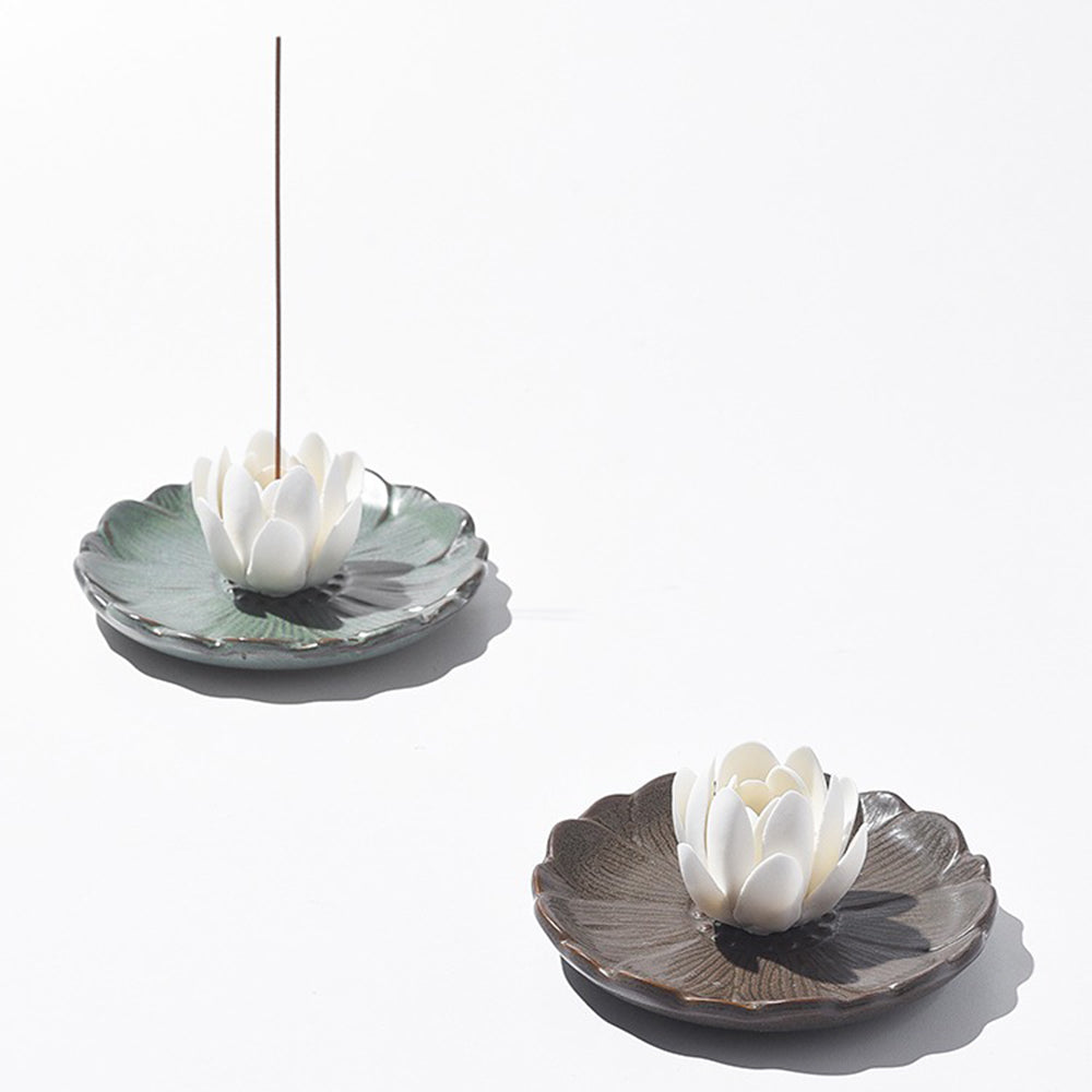 Lotus Ceramic Japanese Incense Holder