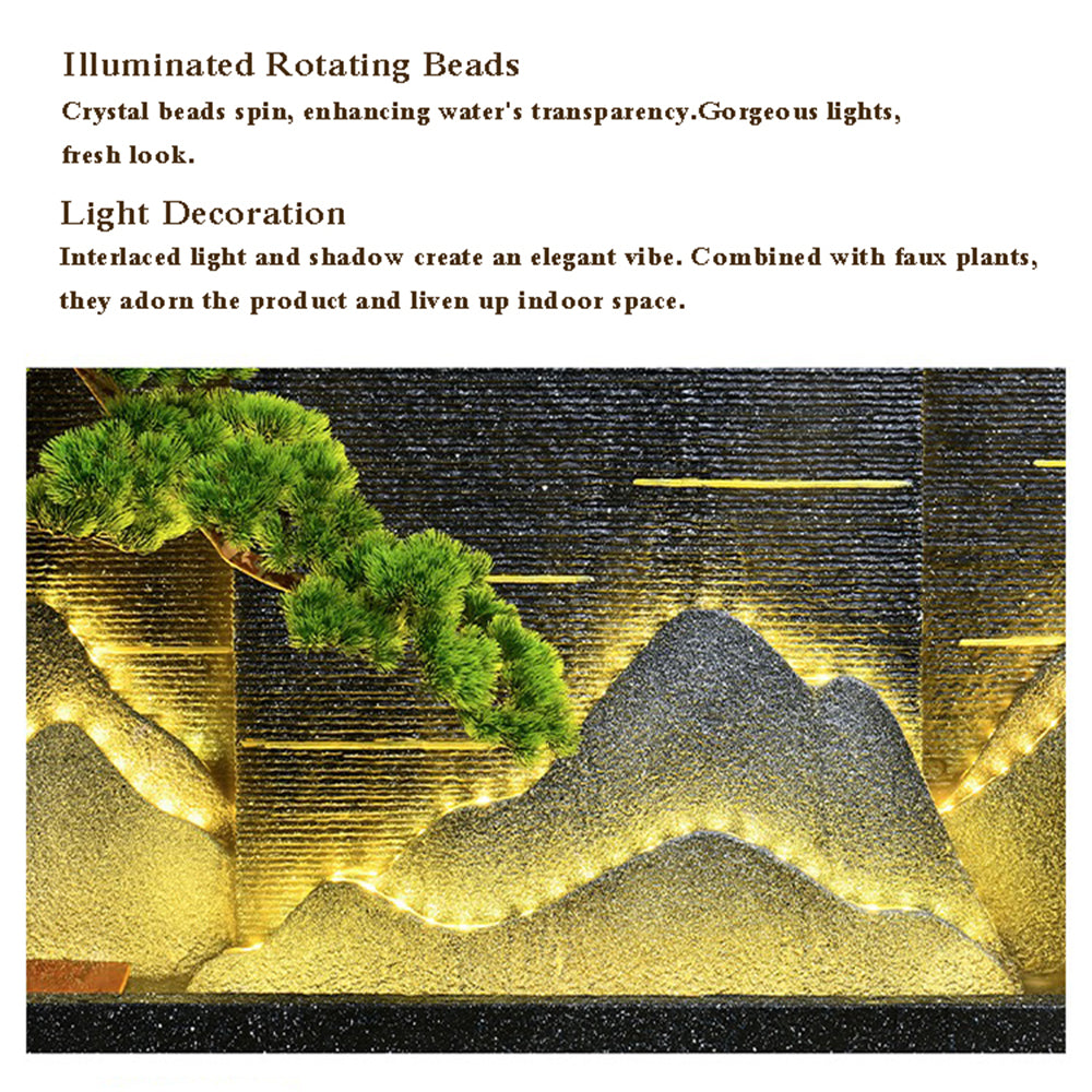 Serene Indoor Waterfall Mountainscape Feature