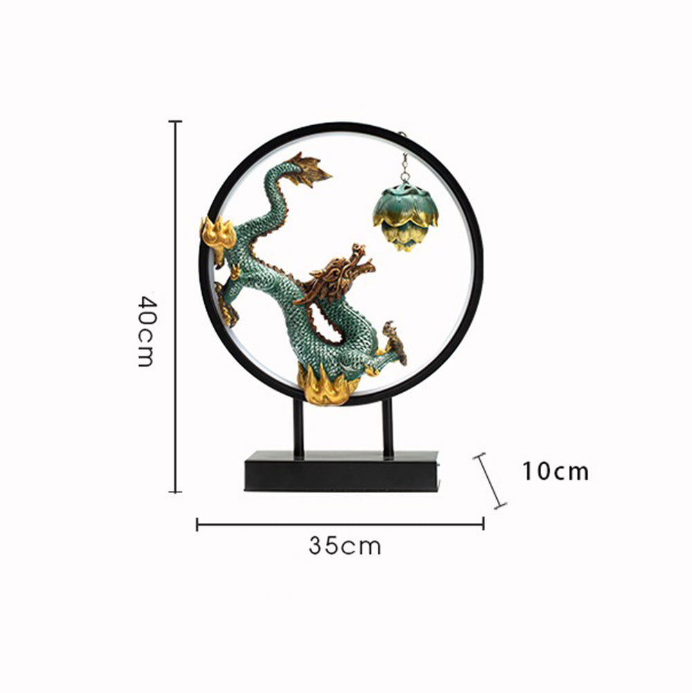 Illuminated Dragon With Lotus Incense Burner