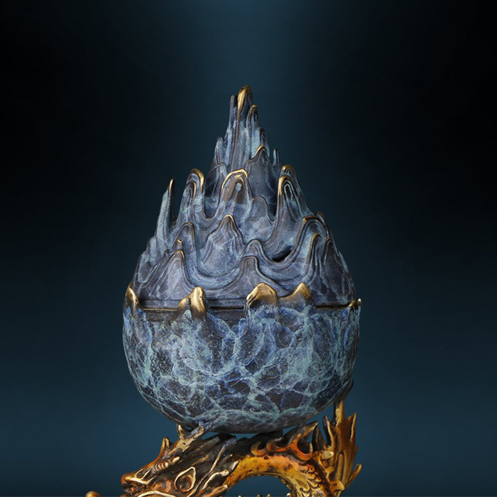 Majestic Dragon And Mountain Incense Burner