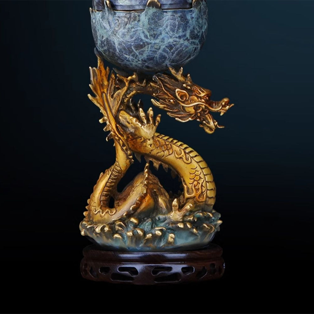 Majestic Dragon And Mountain Incense Burner