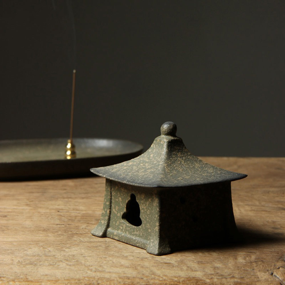 Pavilion Japanese Incense Burner With Copper Incense Holder