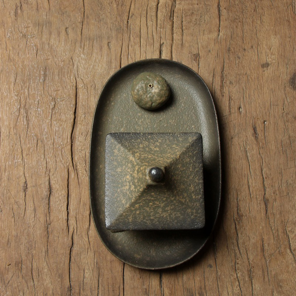 Pavilion Japanese Incense Burner With Copper Incense Holder