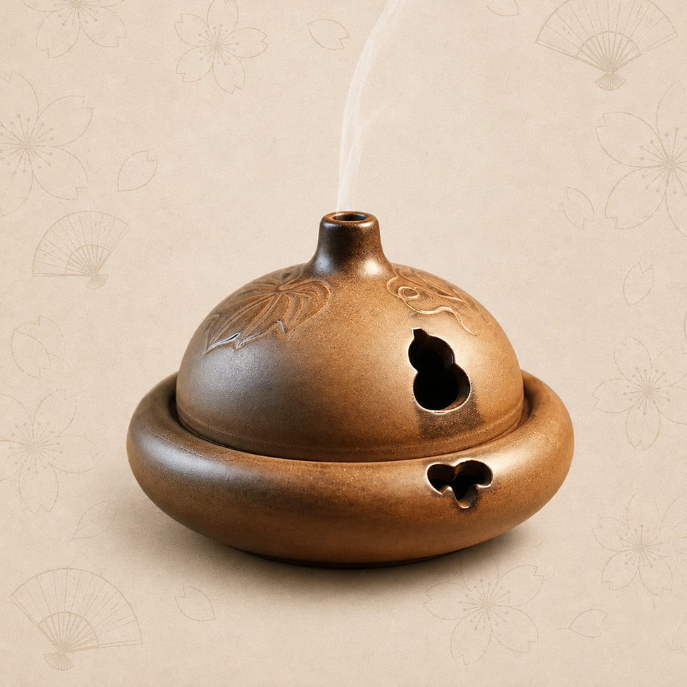 Gourd Hollow Design Japanese Incense Burner