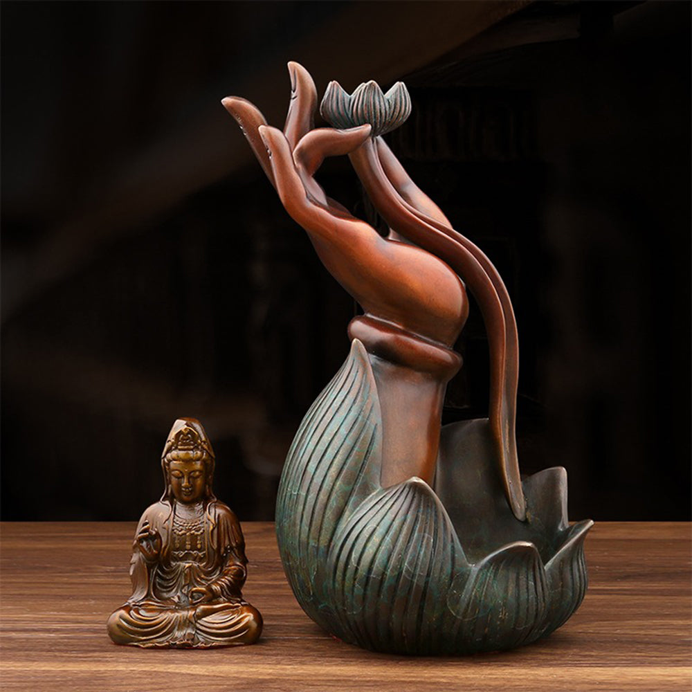 Chinese Style Brass Waterfall Incense Burner