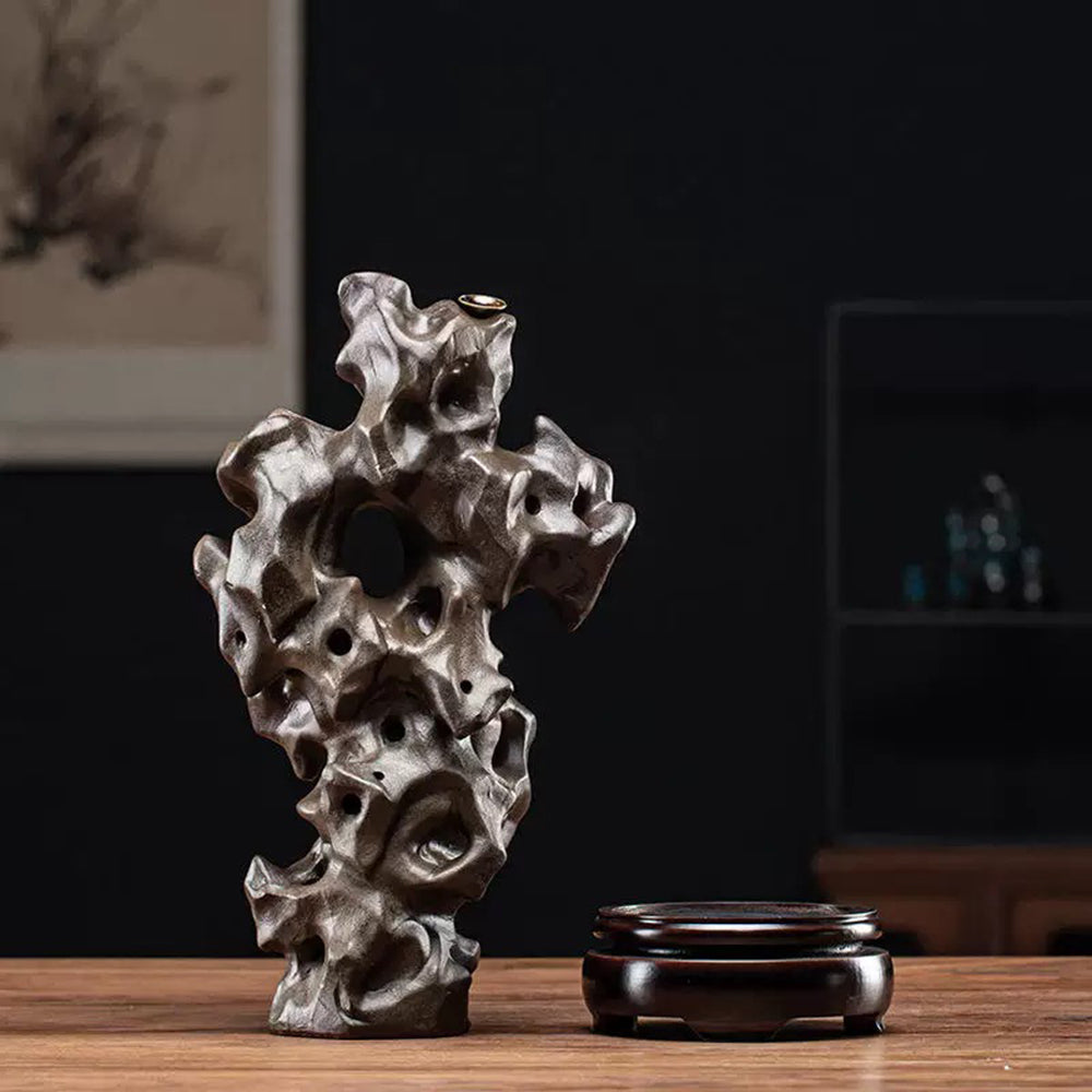 Waterfall Incense Burner With Taihu Stone Design