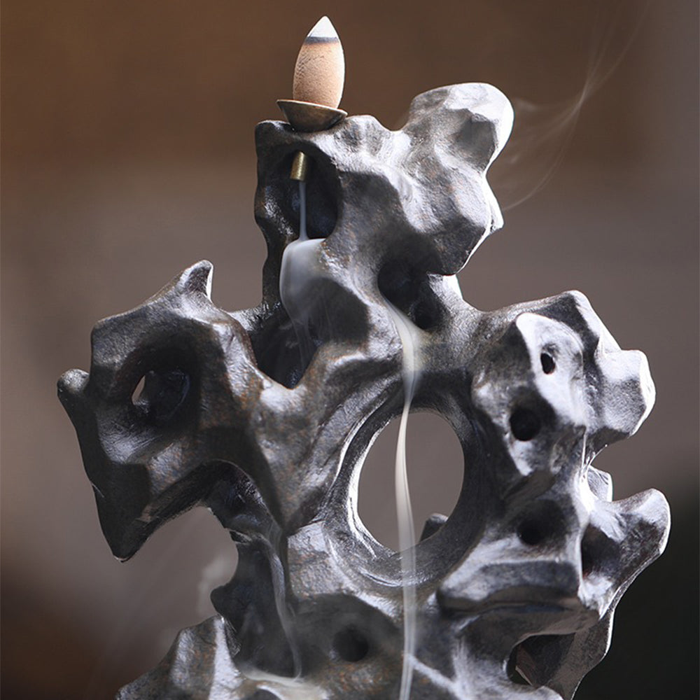 Waterfall Incense Burner With Taihu Stone Design