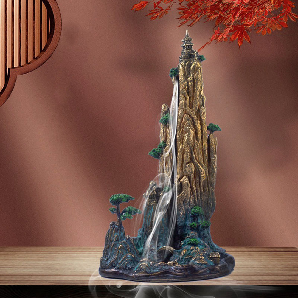 Copper Waterfall Incense Burner With Flowing Smoke Design