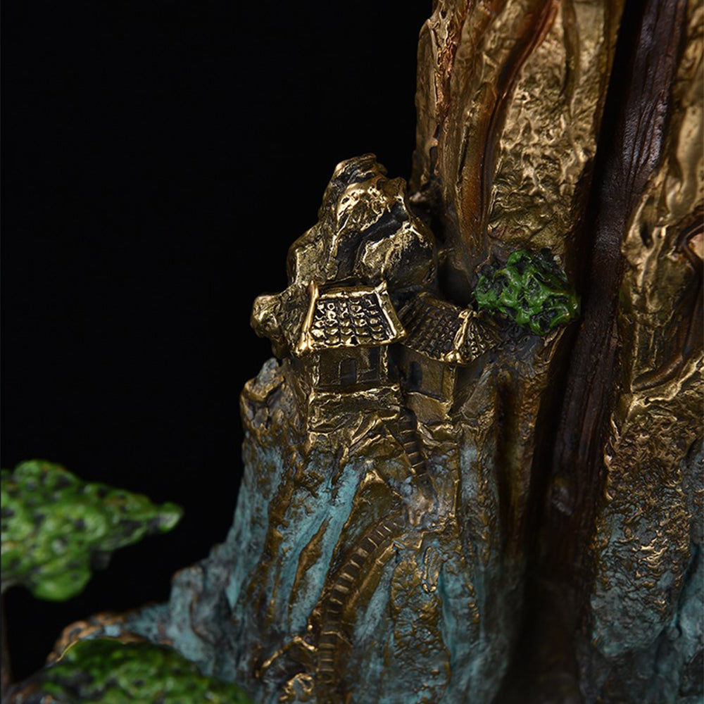 Copper Waterfall Incense Burner With Flowing Smoke Design