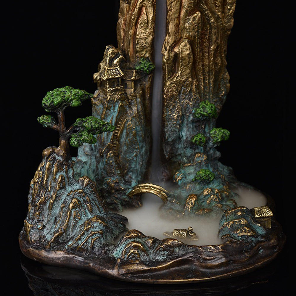 Copper Waterfall Incense Burner With Flowing Smoke Design