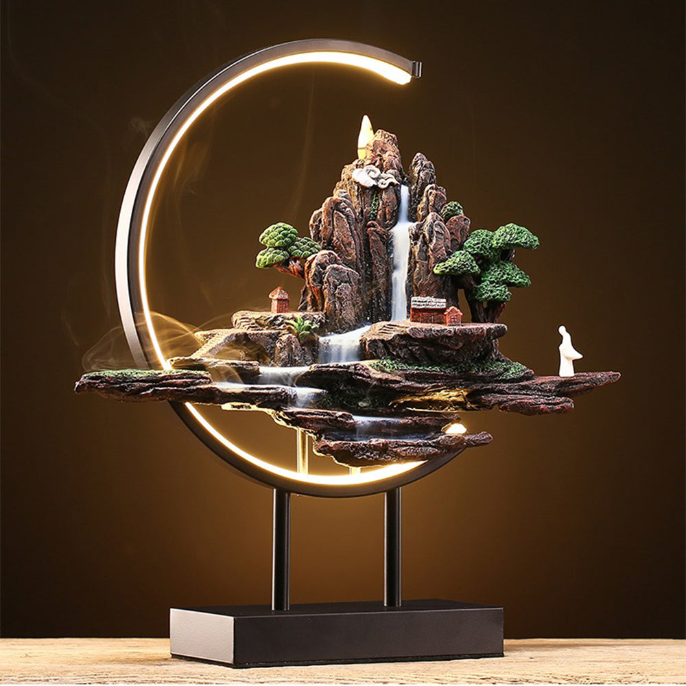 Waterfall Incense Burner With Light Design