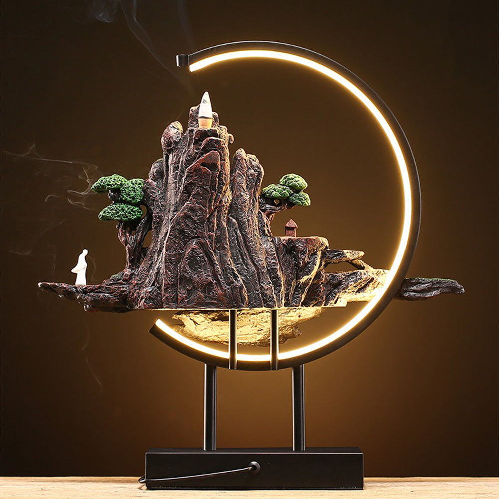 Waterfall Incense Burner With Light Design