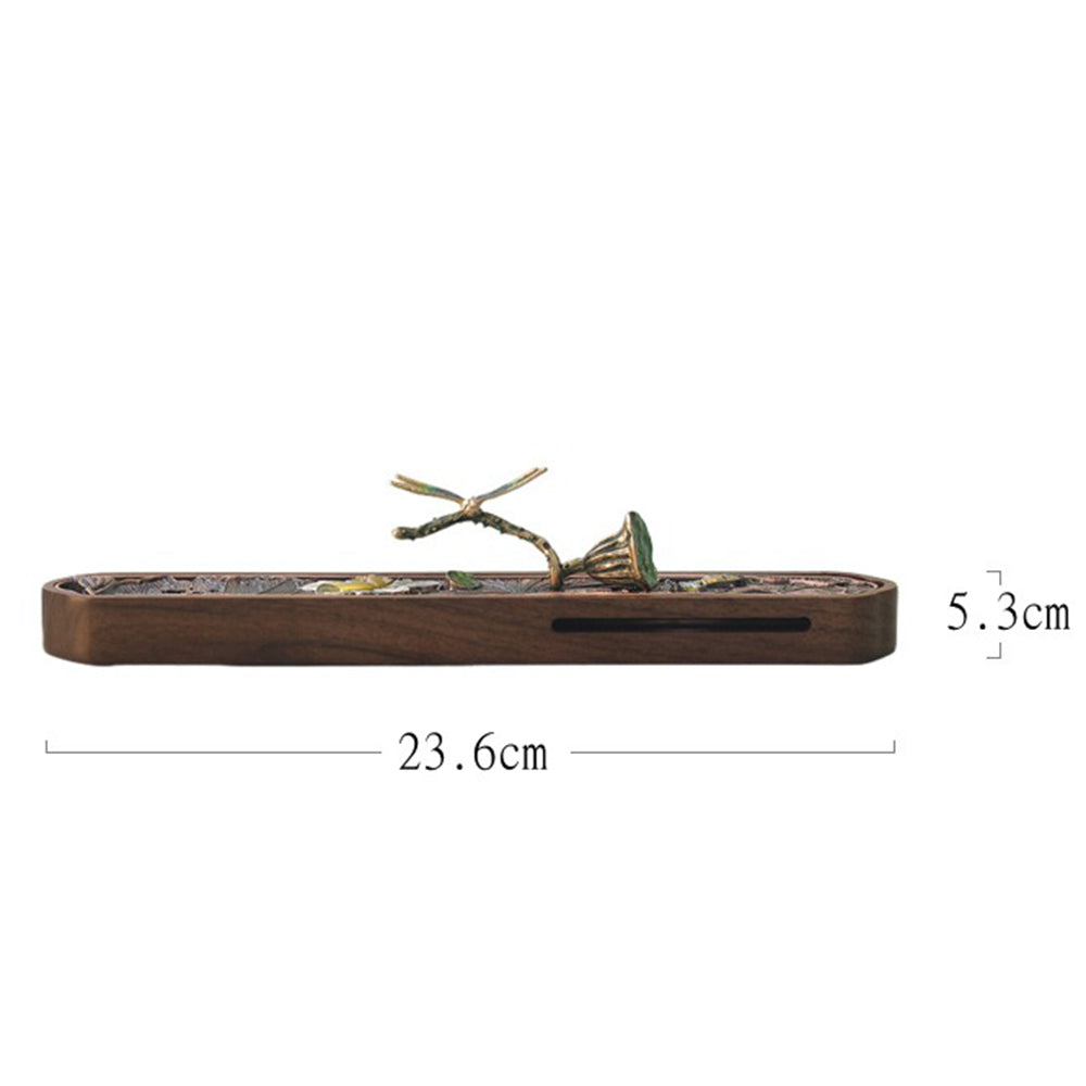 Black Walnut Enamel Hollow Incense Box