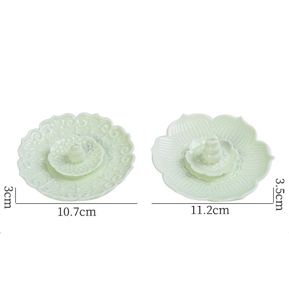 Lotus Relief Ceramic Incense Holder