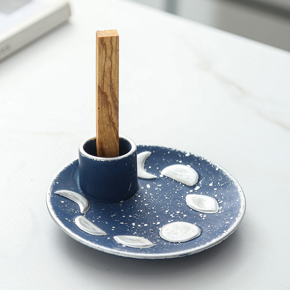 Starry Moon Ceramic Incense Holder