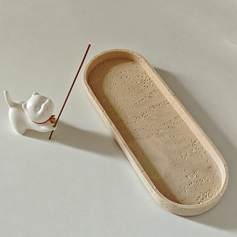Fortune Cat Clay Incense Holder