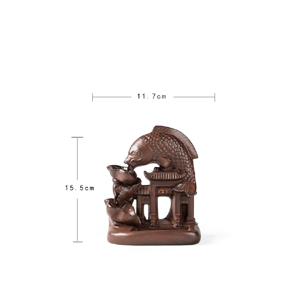 Ceramic Koi Lotus Waterfall Burner