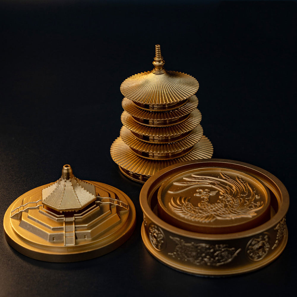 Brass Pagoda Waterfall Incense Burner