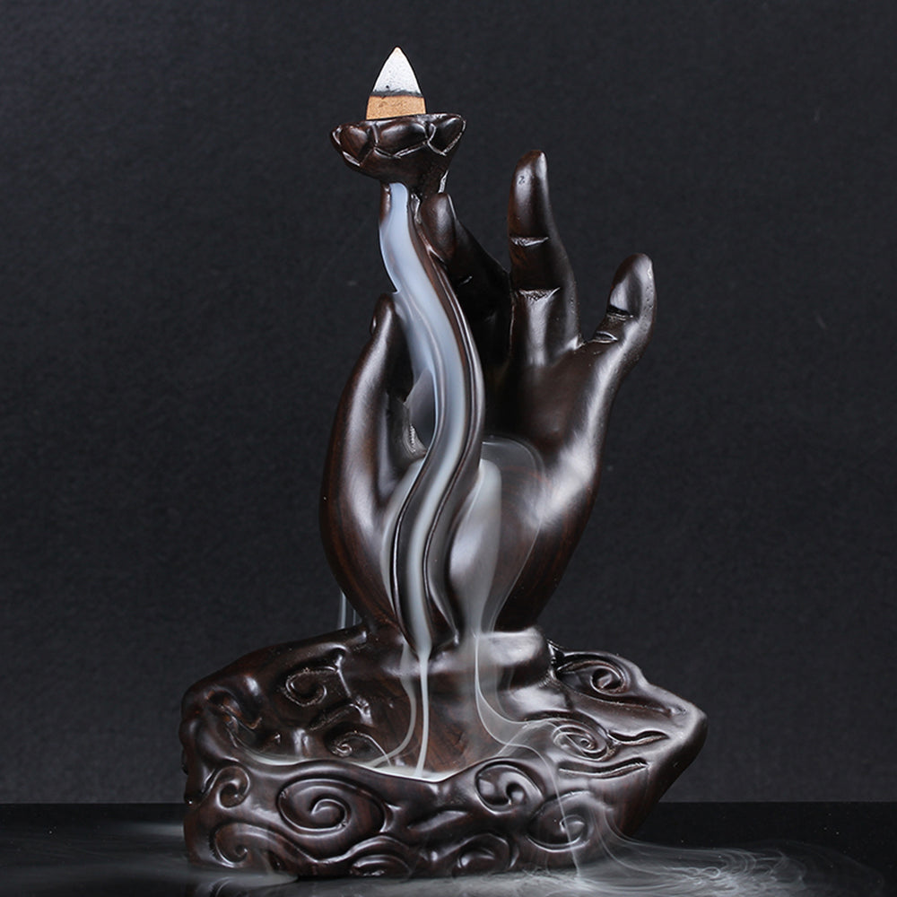 Ebony Buddha Hand Waterfall Burner