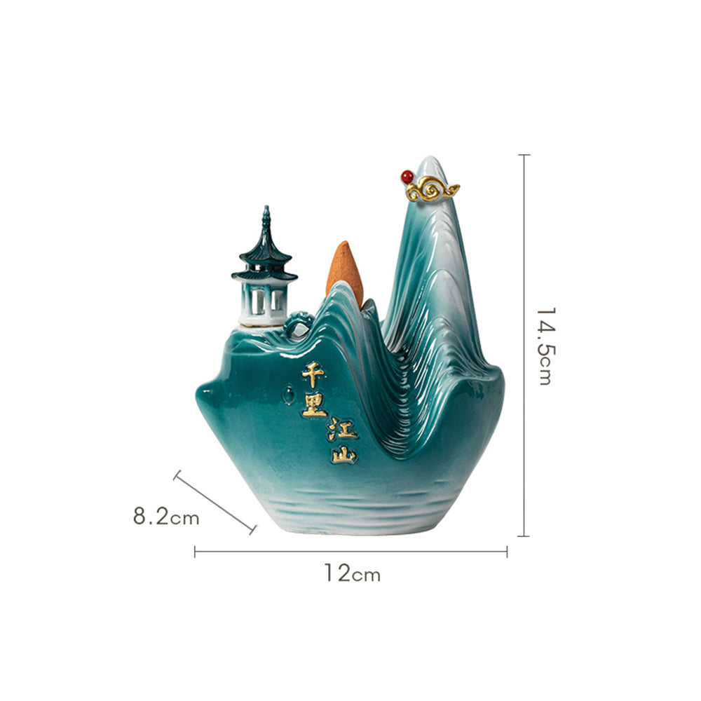 Green Glaze Mountain Dual-Use Incense Burner