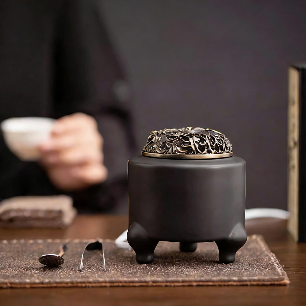 Black Pottery Electric Resin Incense Burner – Lucky Incense