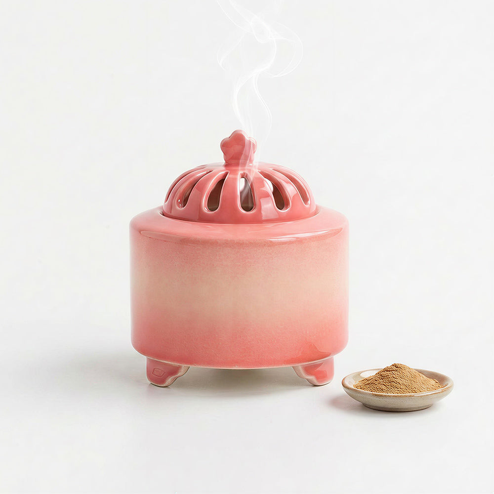 Pink Kiln-fired Ceramic Electric Incense Burner